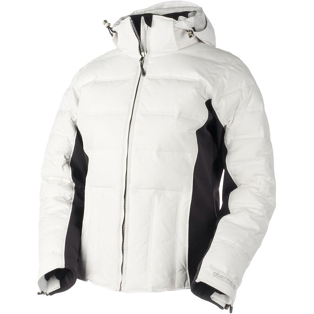 Obermeyer Women's Goose Down Black and White Ski Jacket size 4 Coat